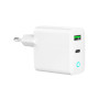 Зарядний пристрій Gembird 1xUSB-A + 1 Type-C (PD20Вт + QC3.0 18Вт) white (TA-UC-PDQC20L-W-01) Зарядний пристрій Gembird 1xUSB-A + 1 Type-C (PD20Вт + QC3.0 18Вт) white (TA-UC-PDQC20L-W-01)