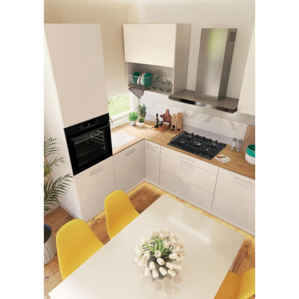 Духова шафа Gorenje електрична, 77л, A+, пара, дисплей, IconLed, піроліз, чорний