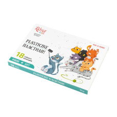Пластилін Rosa Kids Cats, зі стеком, 18 кольорів 288 г (4823098541608)
