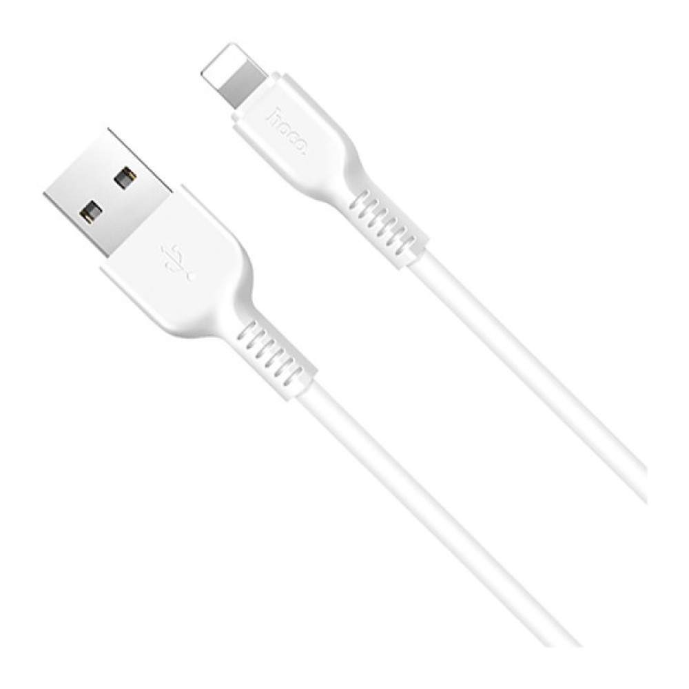 Дата кабель USB 2.0 AM to Lightning 1.0m 2.4A PVC X13 white HOCO (6957531061151)