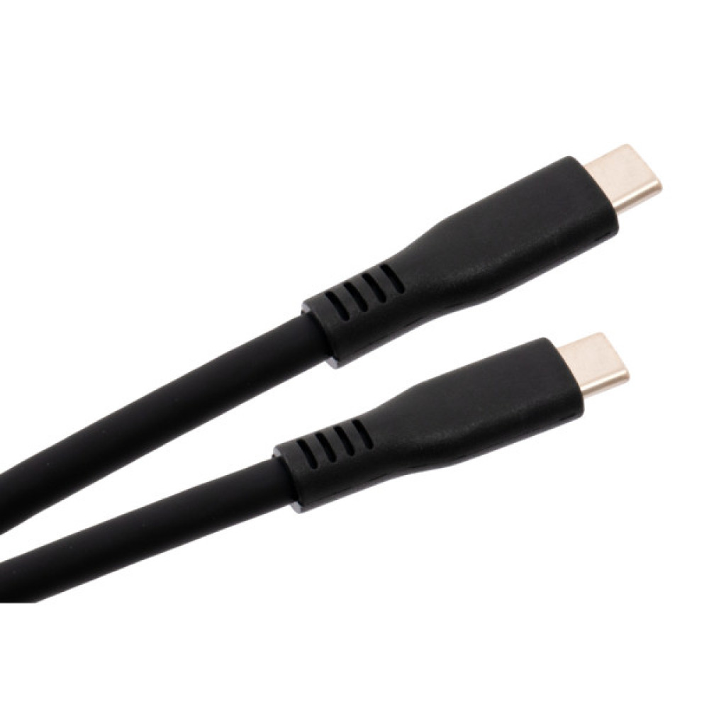 Дата кабель USB-C to USB-C 1.2m UBS3.2 Gen2 10G 100W Chip Silicon Black Vinga (VCPDCCC31012SB)