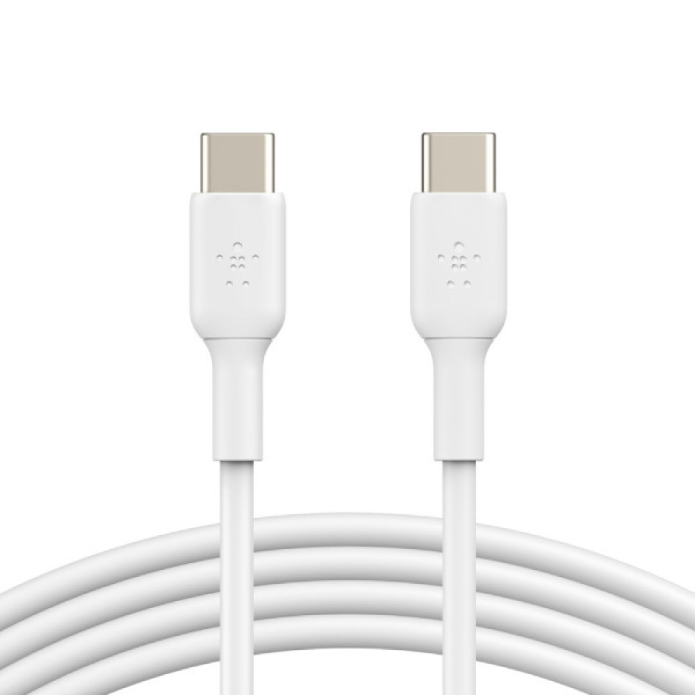 Кабель USB-C > USB-C заряджання/синхронізації Belkin 1м, 60Вт, Type-C, PVC, білий