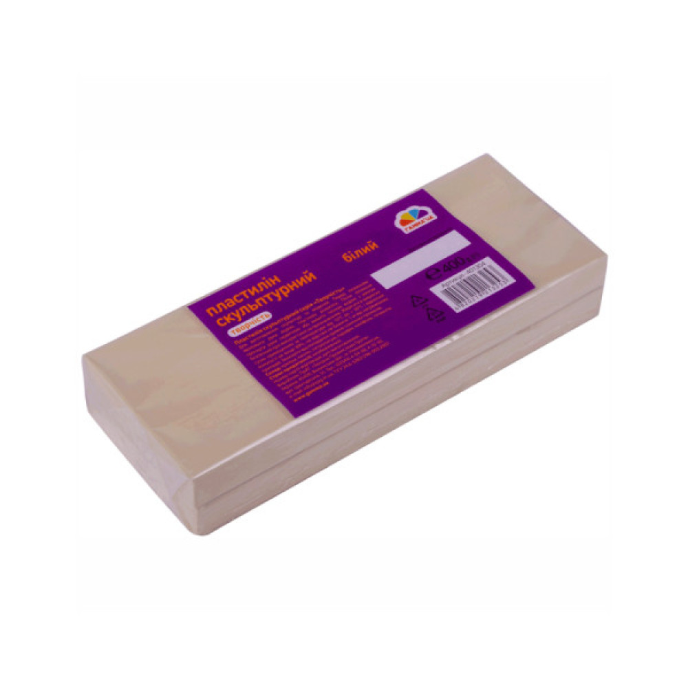 Пластилін ГАММА'UA Скульптурний білий, 400 г (4820219213253)