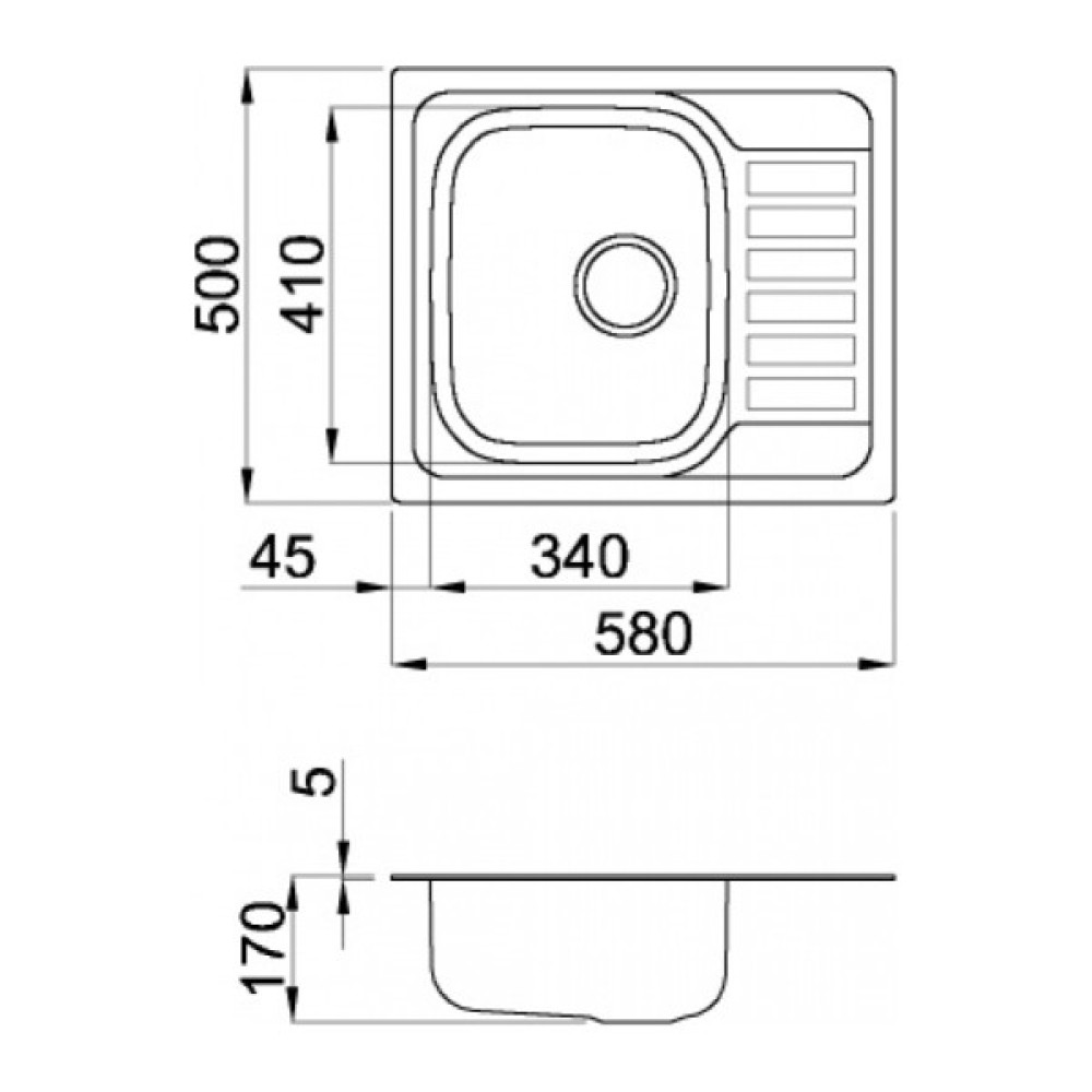 Мийка кухонна Elleci Sky125 DX SATINATO