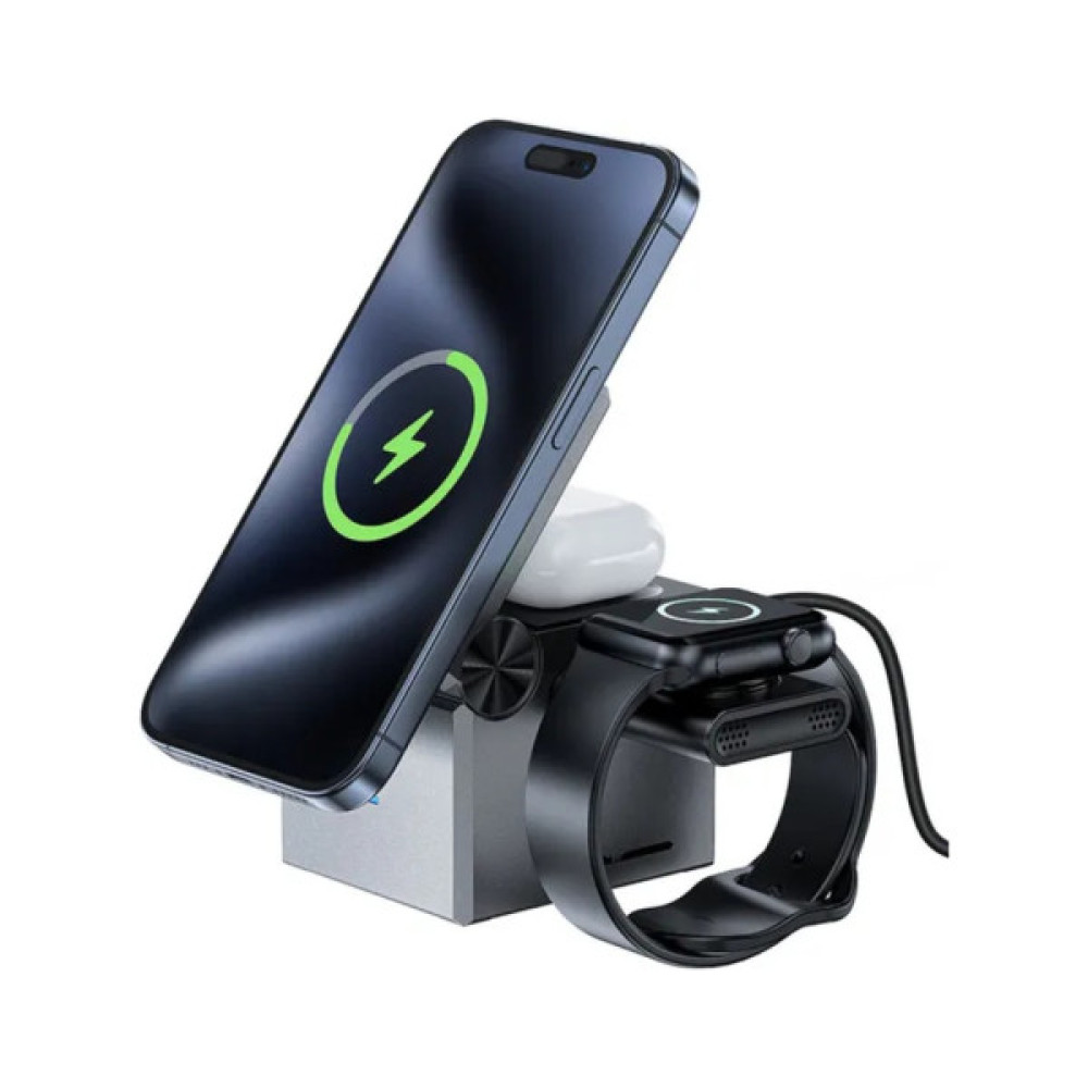 Зарядний пристрій Acefast Wireless QI 3in1 15W E18 Rubik''s (6974316282884)