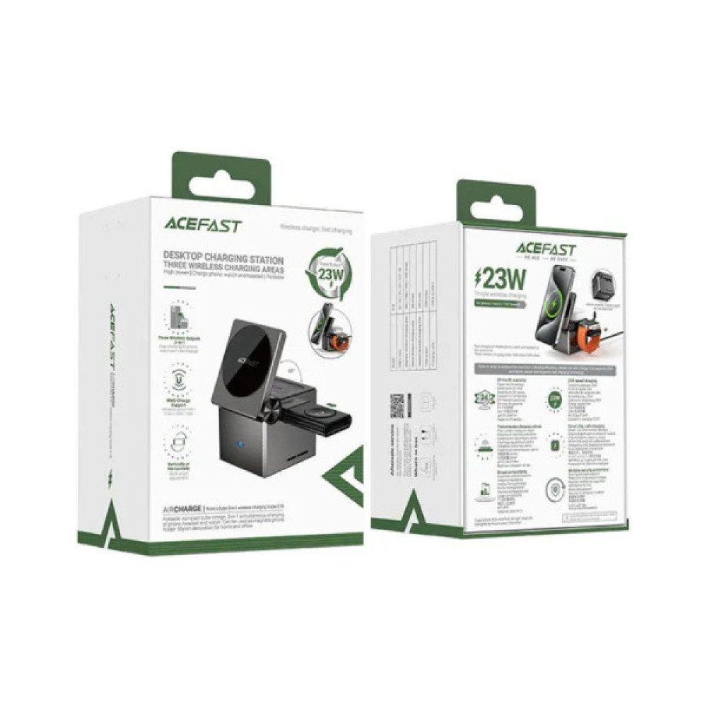 Зарядний пристрій Acefast Wireless QI 3in1 15W E18 Rubik''s (6974316282884)