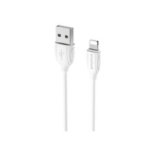 Дата кабель USB 2.0 AM to Lightning 1.0m 2.4A PVC BX19 white BOROFONE (6931474701763)