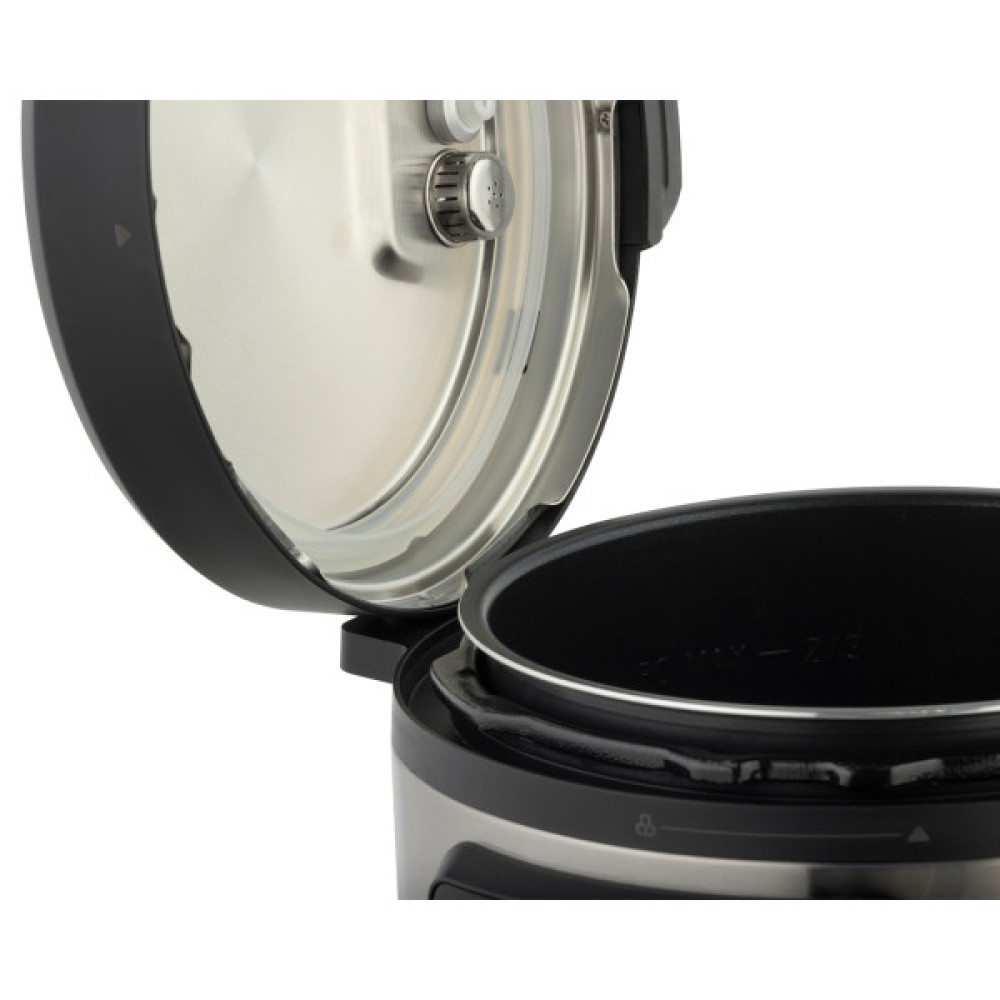 Мультиварка-скороварка Gorenje, 1000Вт, чаша-6л, електронне керув., 8 програм, метал/пластик, чорний-нерж