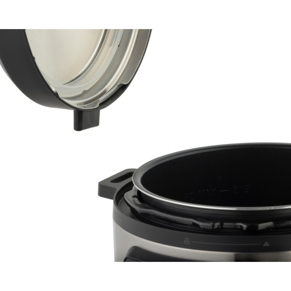 Мультиварка-скороварка Gorenje, 1000Вт, чаша-6л, електронне керув., 8 програм, метал/пластик, чорний-нерж