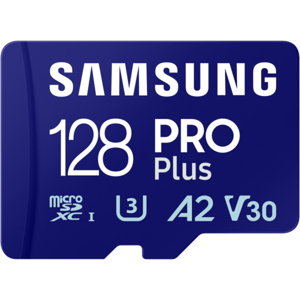 Карта пам'яті Samsung 128 GB microSDXC Pro Plus UHS-I U3 V30 A2 Class 10 + SD-adapter (MB-MD128SA/EU)