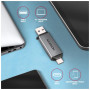 Зчитувач флеш-карт AXAGON USB-C + USB-A to SD/microSD 5Gbps gray (CRE-DAC)