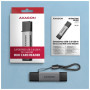 Зчитувач флеш-карт AXAGON USB-C + USB-A to SD/microSD 5Gbps gray (CRE-DAC)