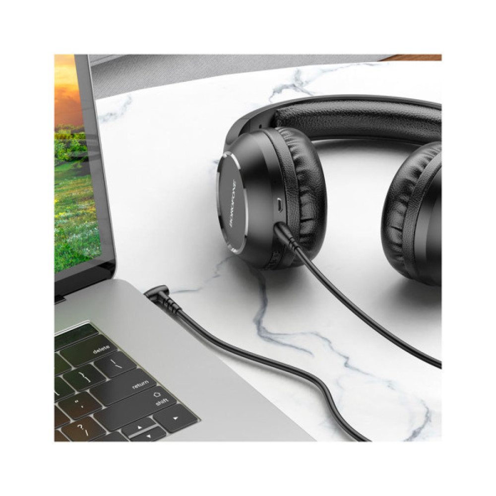 Кабель мультимедійний 3.5mm M to 3.5mm M 1.0m black BOROFONE (6974443382167)