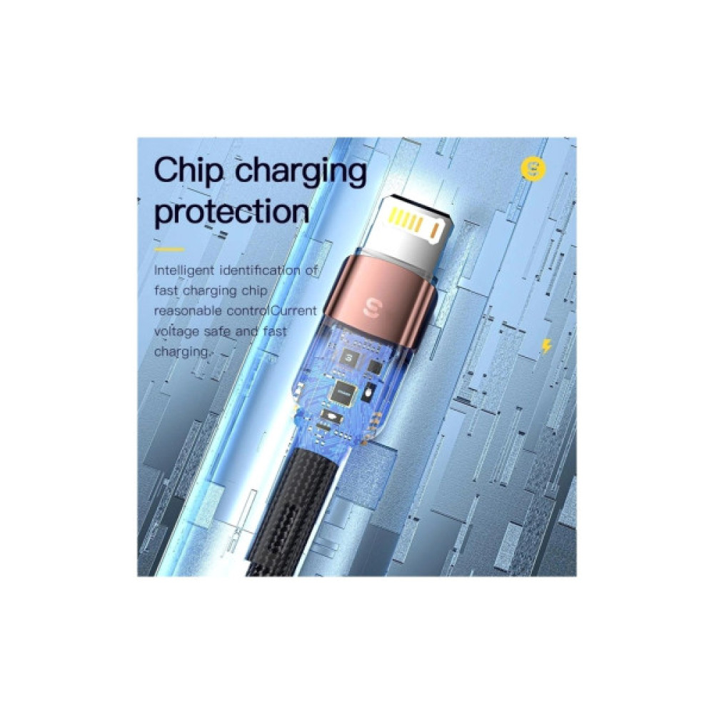 Дата кабель USB 2.0 AM to Lightning 2.0m 2.4A blue Essager (EXCL-XCA03)