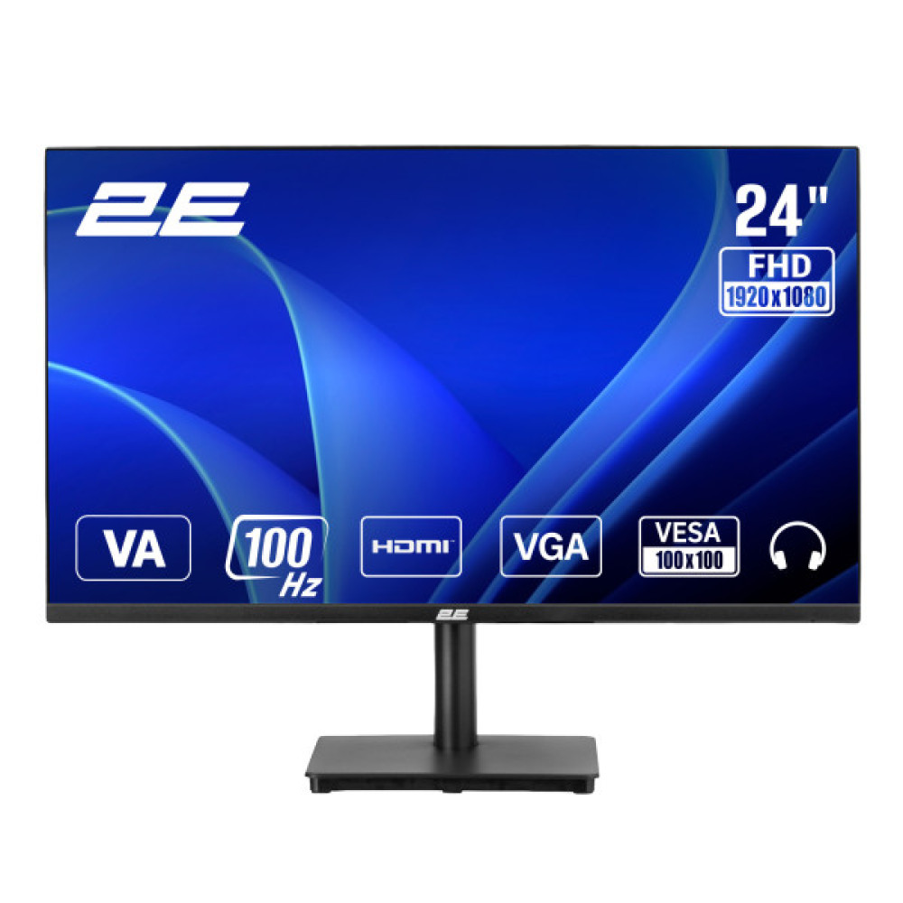 Монітор 2E 23.8" A2425B D-Sub, HDMI, VA, 100Hz, FreeSync