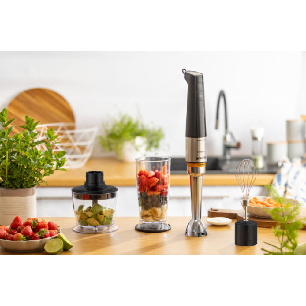 Блендер Gorenje заглибний 1200Вт, 3в1, чаша-800мл, чорний
