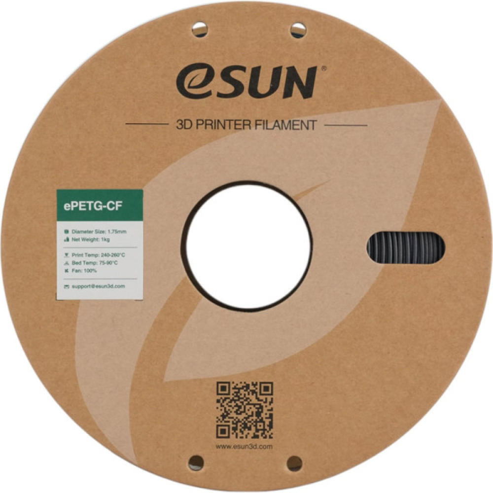 Пластик для 3D-принтера eSUN ePETG-CF 1,75mm 1kg DARK GREY (EPETG-CF-P175AH1)