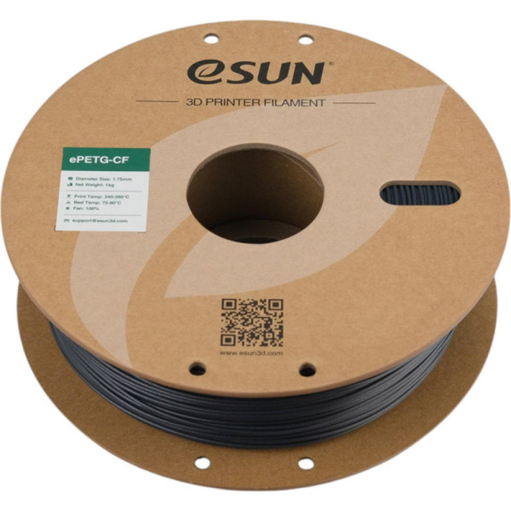 Пластик для 3D-принтера eSUN ePETG-CF 1,75mm 1kg DARK GREY (EPETG-CF-P175AH1)