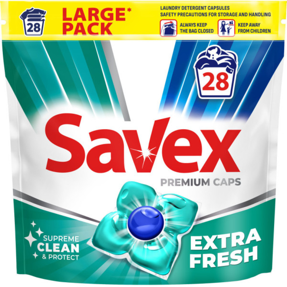 Капсули для прання Savex Premium Caps Extra Fresh 28 шт. (3800024046896)