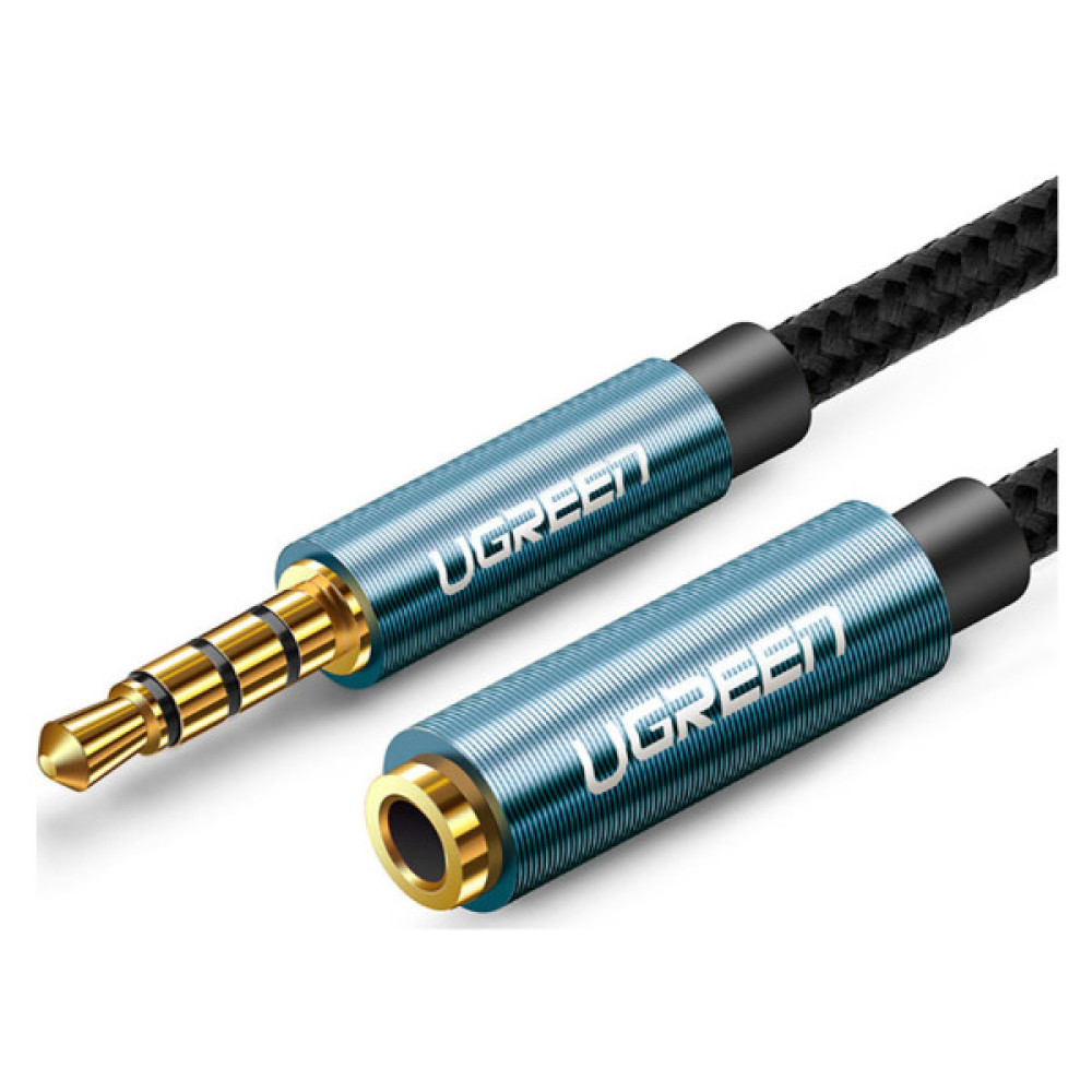 Кабель мультимедійний 3.5mm M to 3.5mm F 1.0m AV118 blue UGREEN (40673)