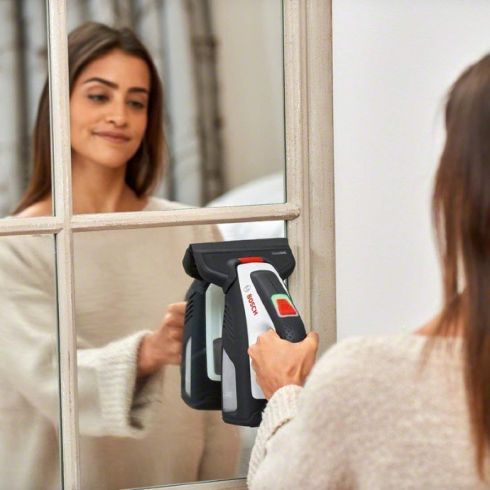 Пилосос Bosch GlassVAC віконний, акумуляторний, 3.6В, 2Аг, контейнер 0.1 Л, 0.7 кг, +насадки і пульв.