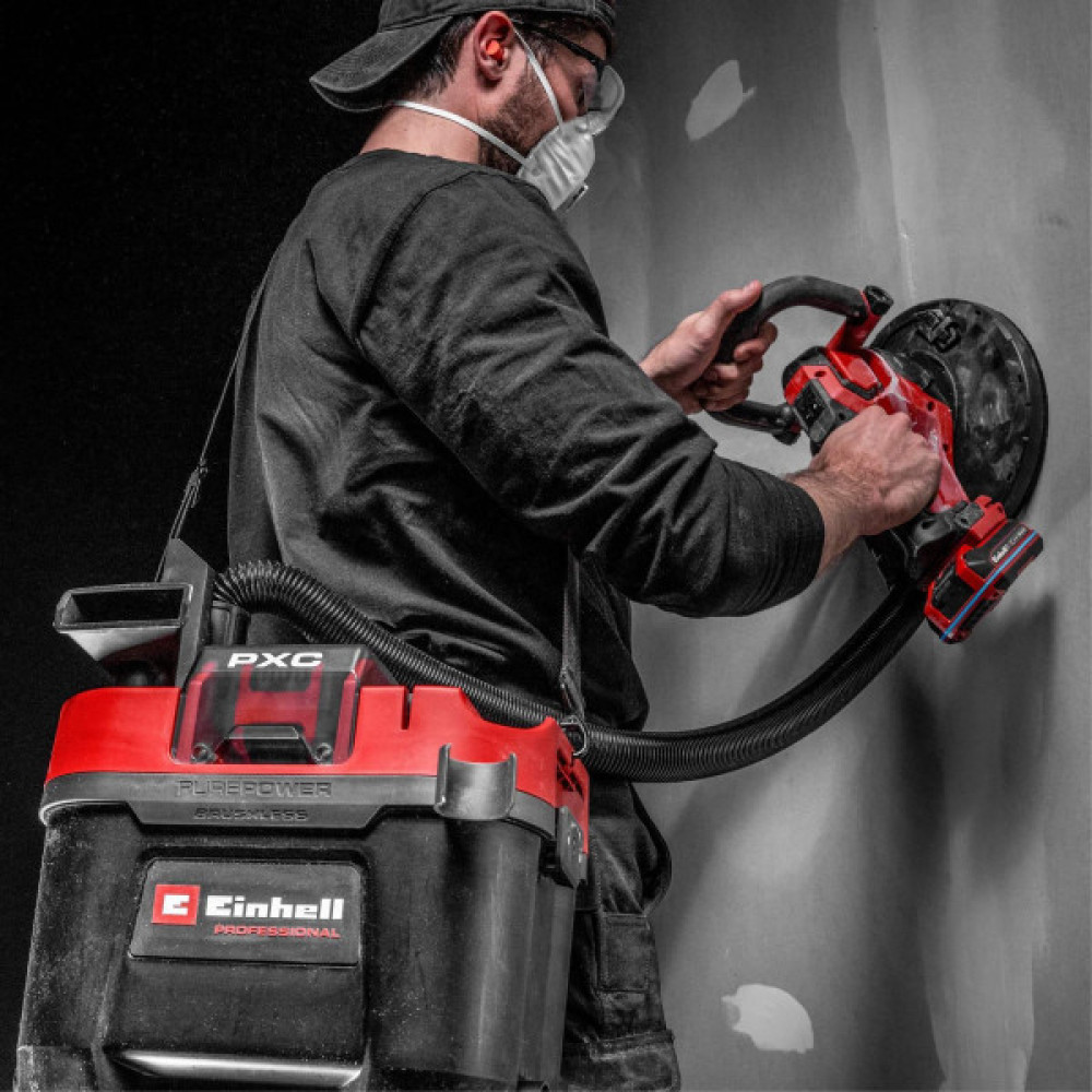 Пилосос професійний акумуляторний Einhell Professional TP-VC 18/10 Li BL 18В 130мбар контейнер 10л вологе/сухе прибирання Dust Class L 3.05кг без АКБ та ЗП