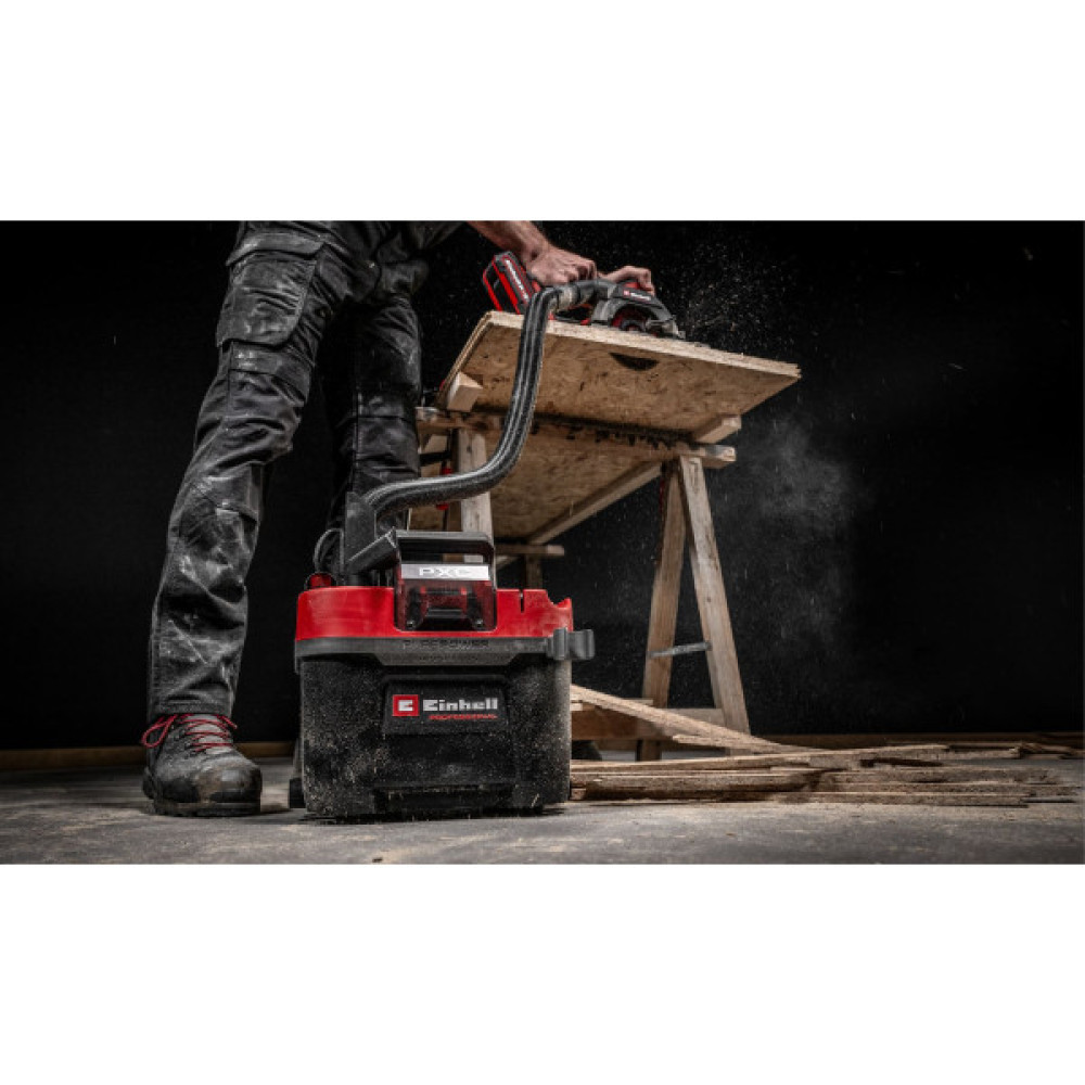 Пилосос професійний акумуляторний Einhell Professional TP-VC 18/10 Li BL 18В 130мбар контейнер 10л вологе/сухе прибирання Dust Class L 3.05кг без АКБ та ЗП