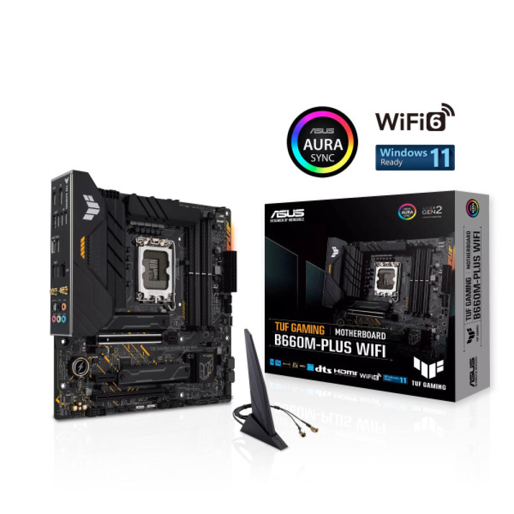 Материнcька плата ASUS TUF GAMING B660M-PLUS WIFI s1700 B660 4xDDR5 M.2 HDMI DP Wi-Fi BT mATX