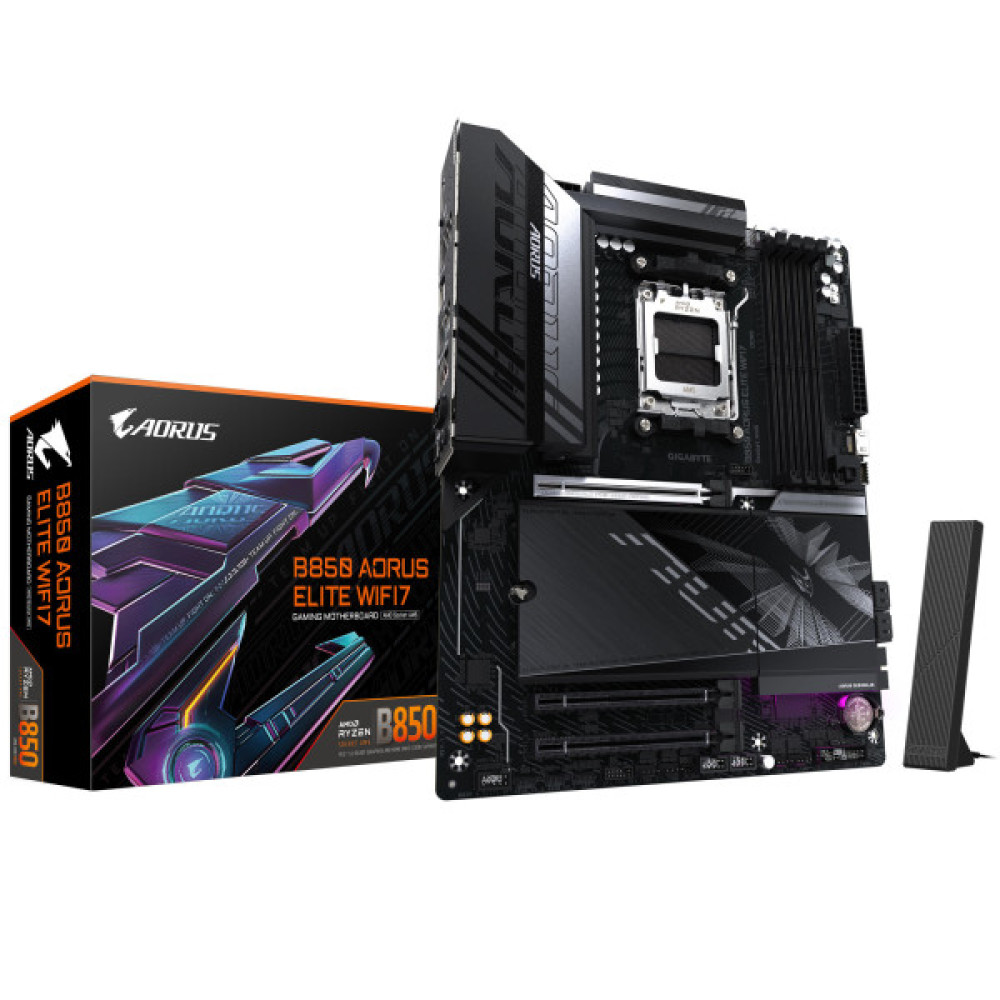 Материнська плата GIGABYTE B850 A ELITE WF7 sAM5 B850 4xDDR5 M.2 Wi-Fi BT ATX