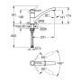 Змішувач для кухні Grohe BauClassic, довж.виливу - 231мм, поворотний, 1важіль, хром