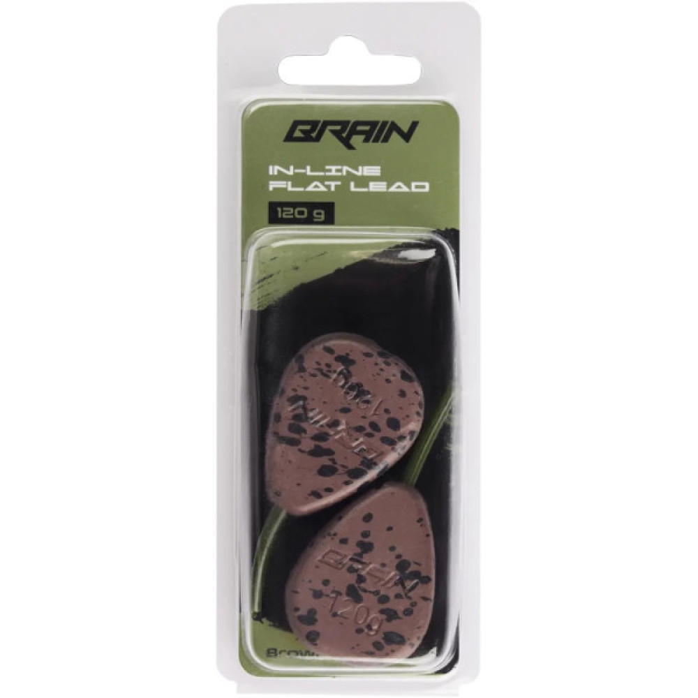 Грузило Brain In-Line Flat Lead 120g 2шт/уп Brown (1858.32.18)