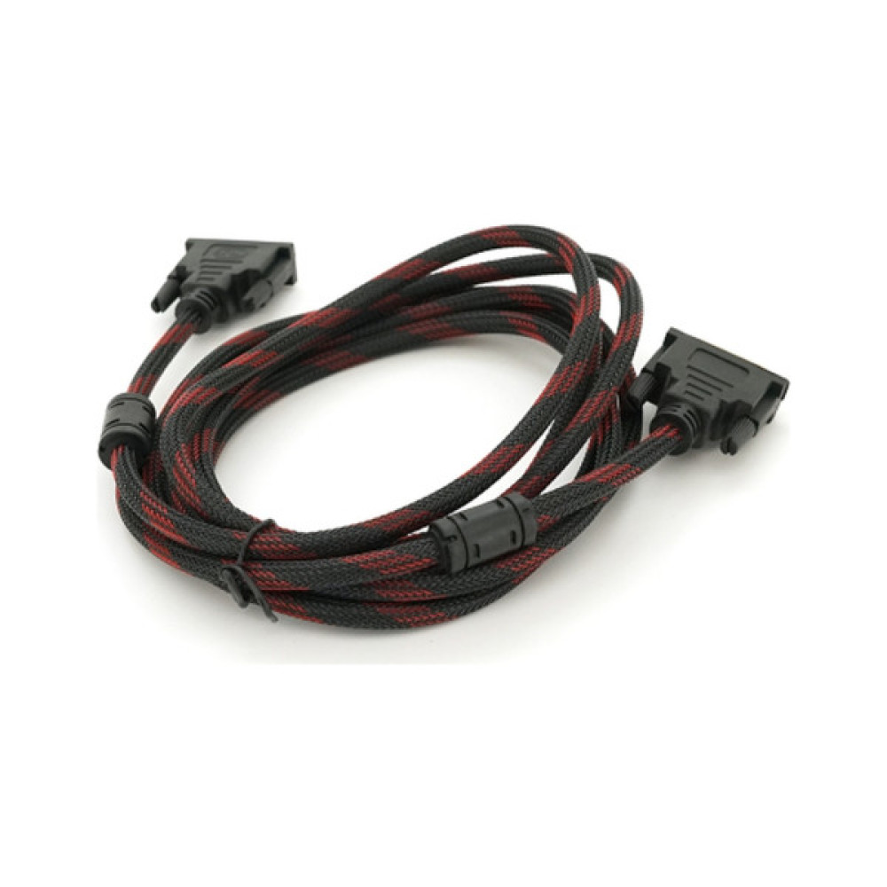 Кабель мультимедійний DVI M to DVI M 3.0m 24+1pin black/red Merlion (YT-DVI(M)/(M)NY/RD-3.0m)