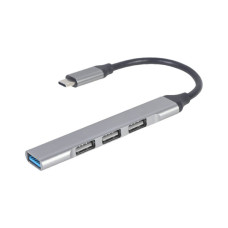 Концентратор Gembird USB-C to 1xUSB 3.1 + 3xUSB 2.0 silver (UHB-CM-U3P1U2P3-03)