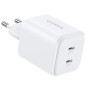 Зарядний пристрій Ugreen X526 2xUSB-C PD45W GaN white (65154)