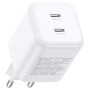 Зарядний пристрій Ugreen X526 2xUSB-C PD45W GaN white (65154)