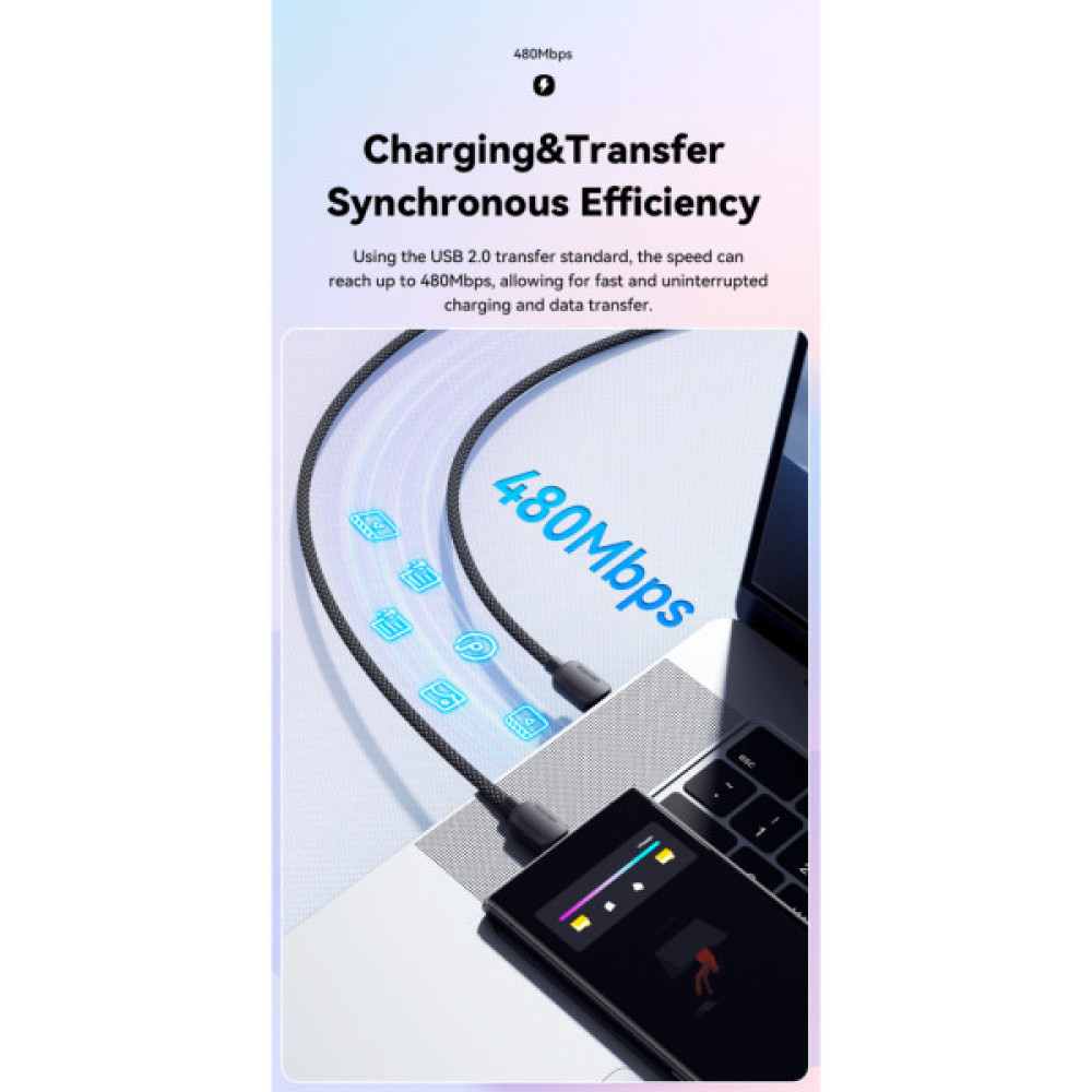 Дата кабель USB-C to USB-C 3.0m 100W black Essager (EXCTT1-WLC01-P)