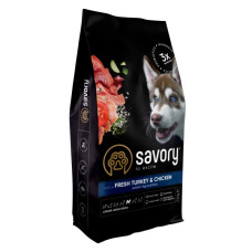 Сухий корм для собак Savory Junior Large rich in Fresh Turkey and Chicken 12 кг (4820232630211) Сухий корм для собак Savory Junior Large rich in Fresh Turkey and Chicken 12 кг (4820232630211)
