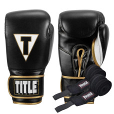 Боксерські рукавички Title Boxeo Mexican Leather Quatro Black/White 16 oz (BATGE4 16 oz BK/WH)