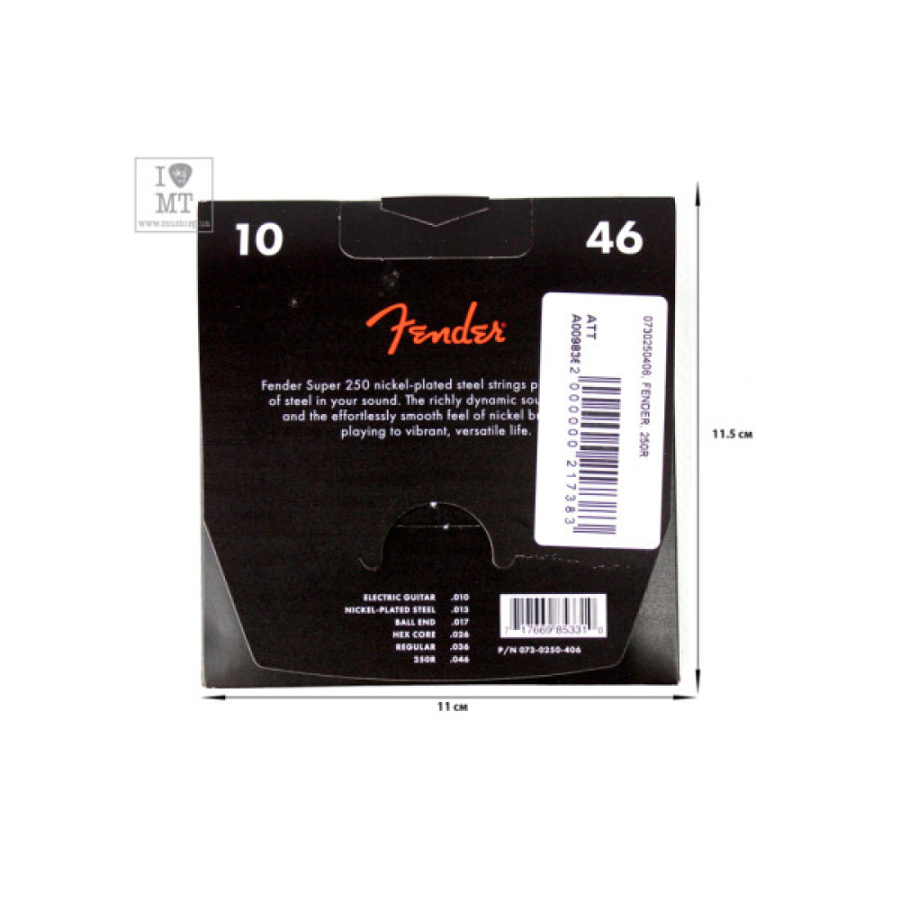 Струни для гітари Fender 250R Nickel-Plated Steel Guitar Strings (10-46) (A009836)