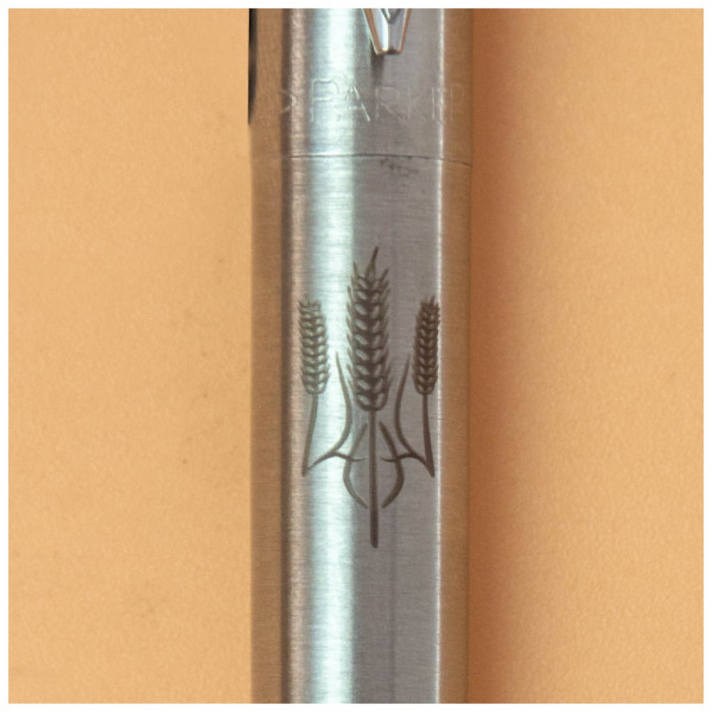 Ручка кулькова Parker JOTTER 17 UKRAINE SS CT BP Тризуб із колосків (16132_T059b)