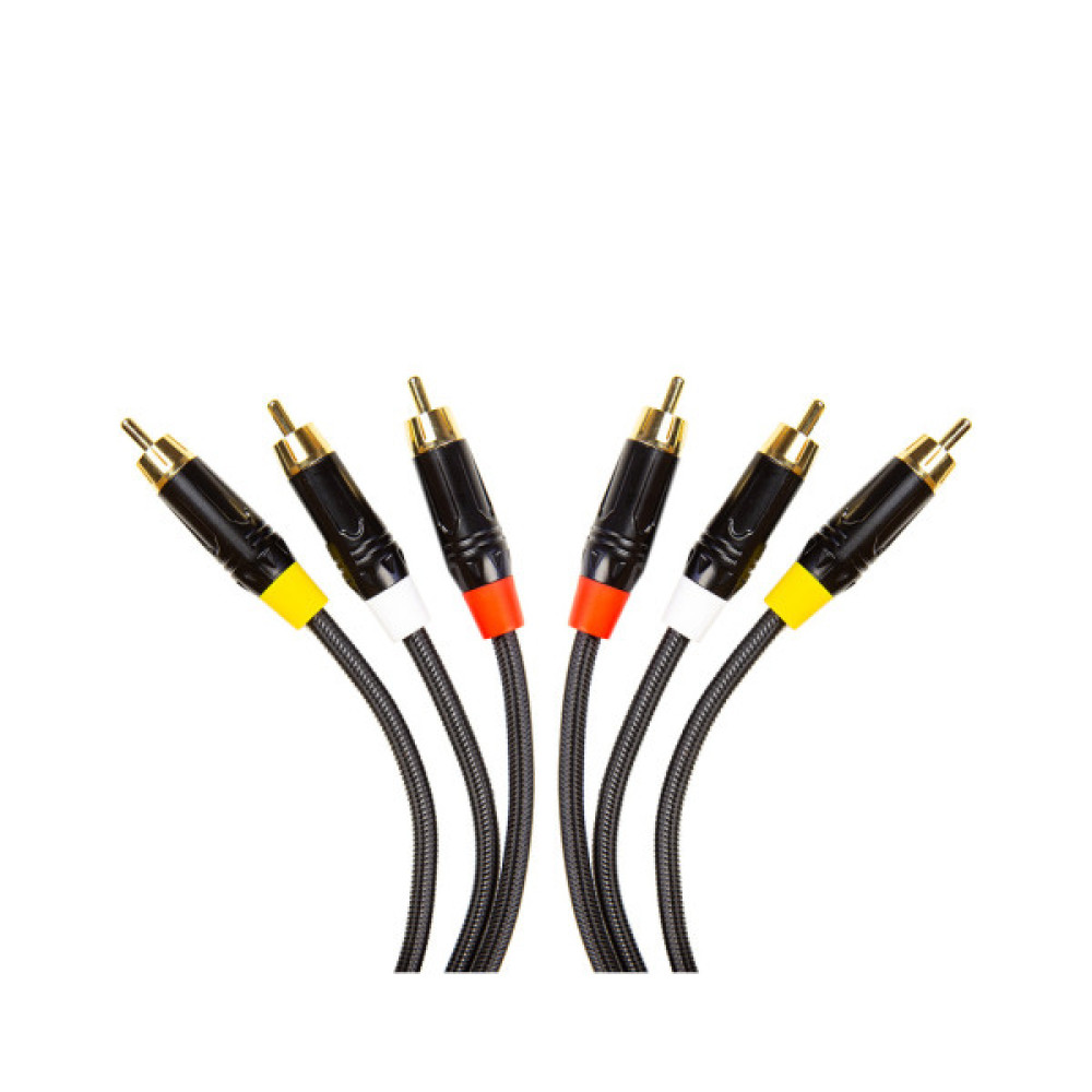 Кабель мультимедійний 3xRCA M to 3xRCA M 1.5m PowerPlant (CA911745)