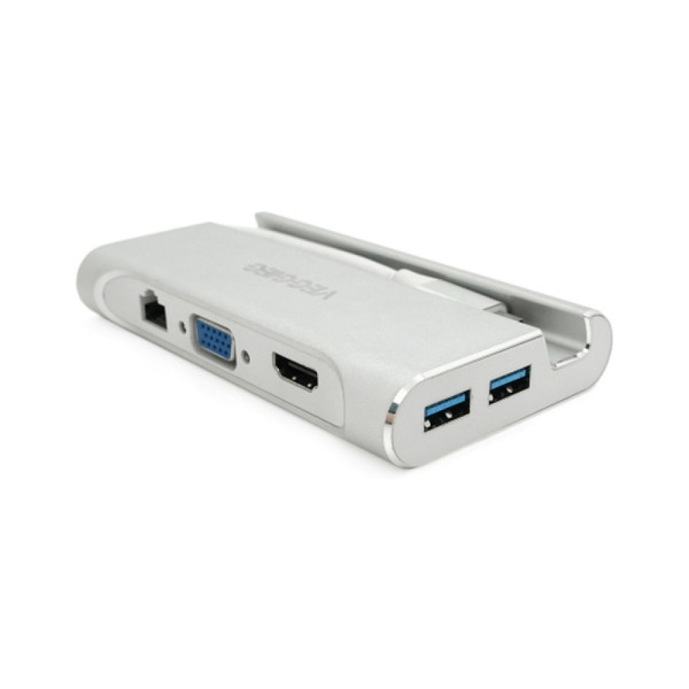 Концентратор VEGGIEG USB-C 5-in-1 USB-C + 3xUSB 3.0 + HDMI + RJ45 0.1m silver (TC07-S)