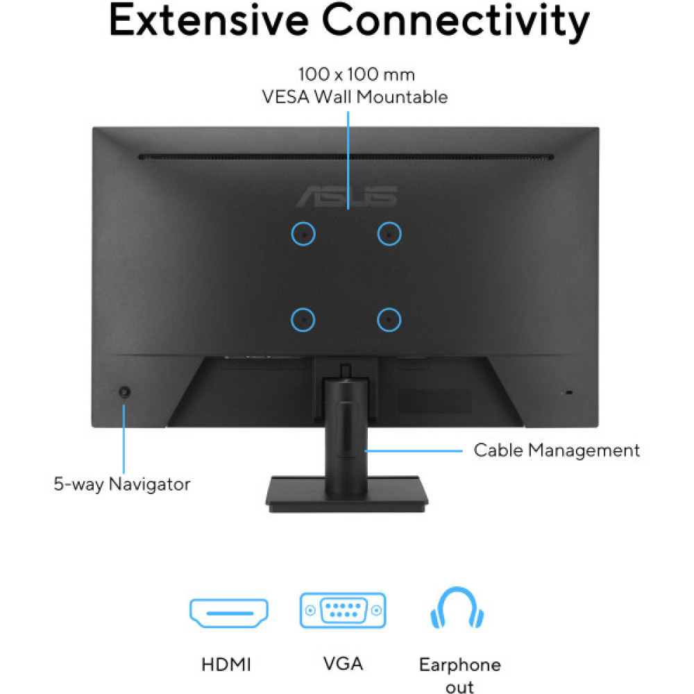 Монітор Asus 27" VA279HG D-Sub, HDMI, Audio, IPS, 120Hz, 1ms, sRGB 99%, AdaptiveSync