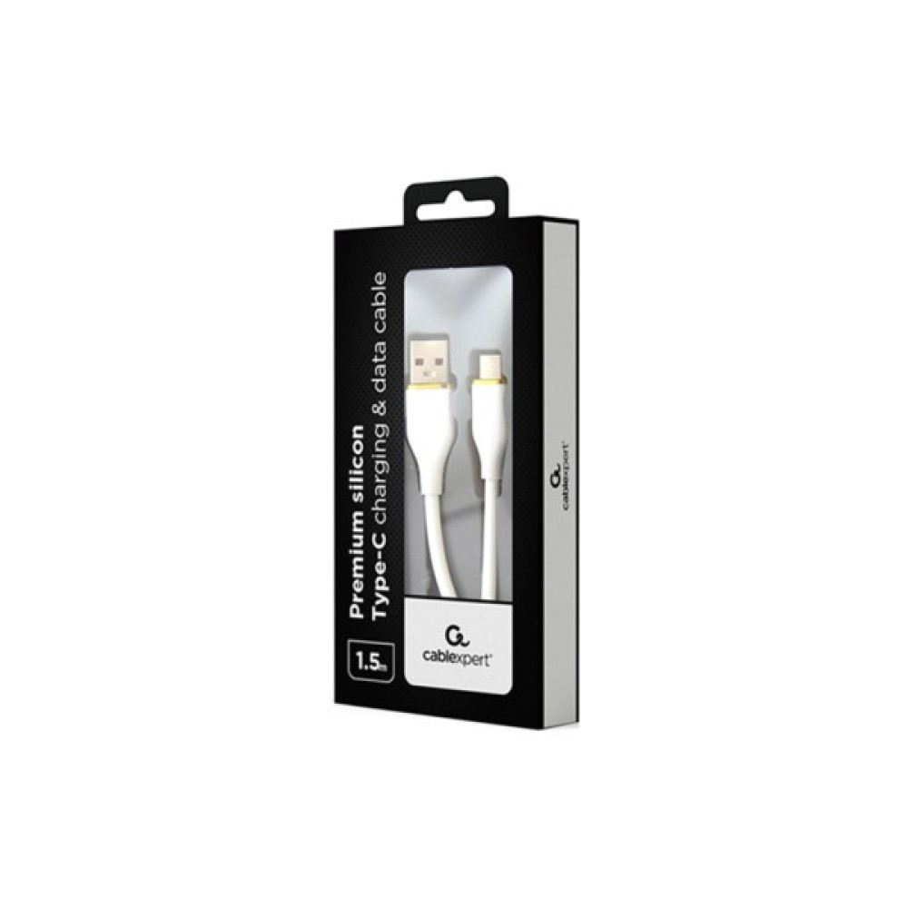 Дата кабель USB 2.0 AM to USB-C 1.5m 2.1A Cablexpert (CC-USB2S-AMCM-1.5M-W)