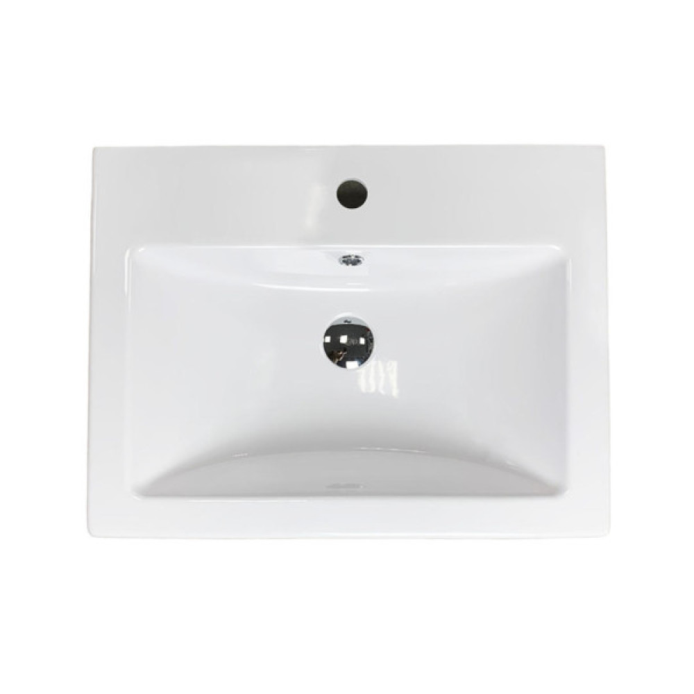 Раковина, умивальник Adamant CERS, штучний камінь, прямокут., з отвором для змішувача, з отвором для переливу, 595x450x158мм, накладний, білий