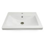 Раковина, умивальник Adamant CERS, штучний камінь, прямокут., з отвором для змішувача, з отвором для переливу, 595x450x158мм, накладний, білий