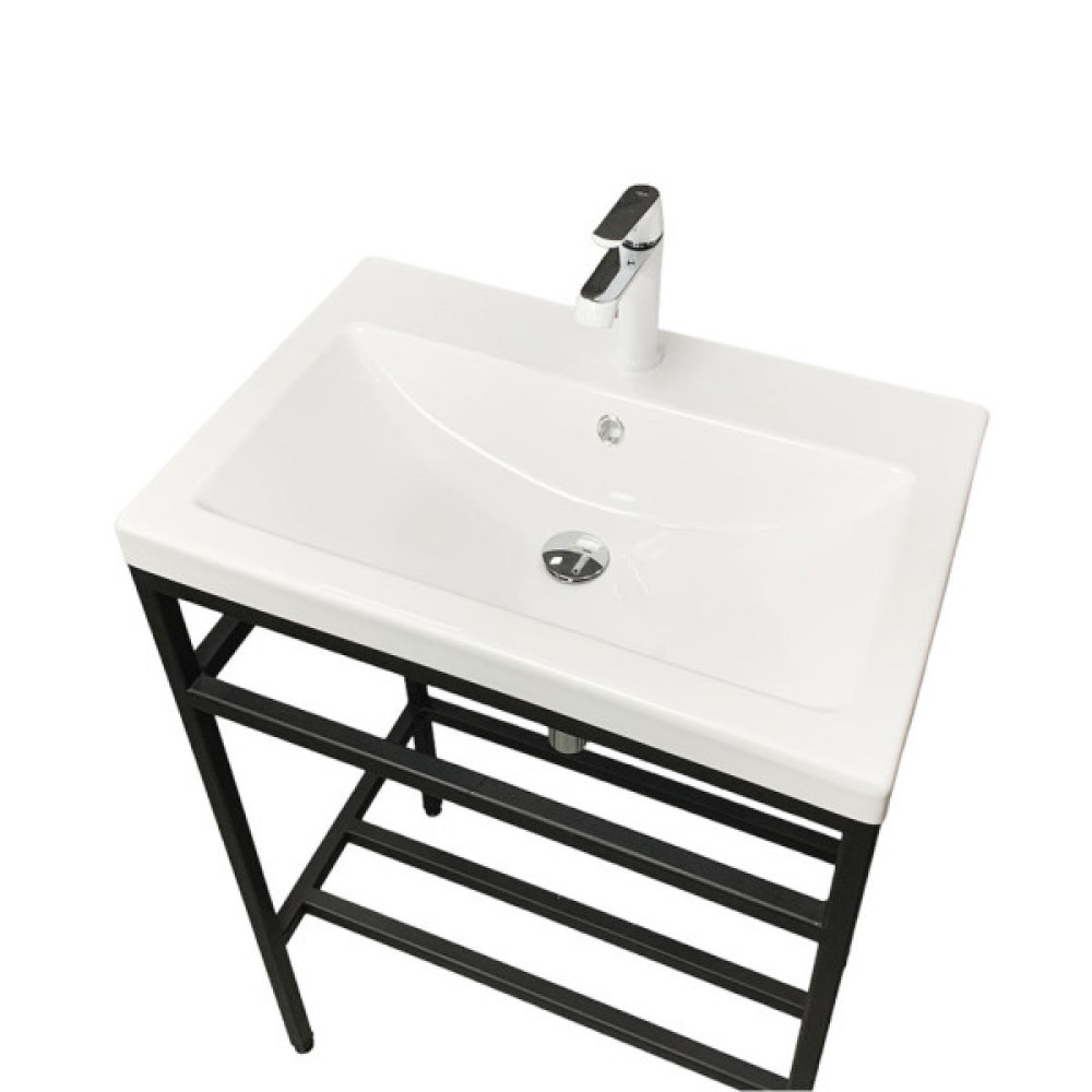 Раковина, умивальник Adamant CERS, штучний камінь, прямокут., з отвором для змішувача, з отвором для переливу, 595x450x158мм, накладний, білий