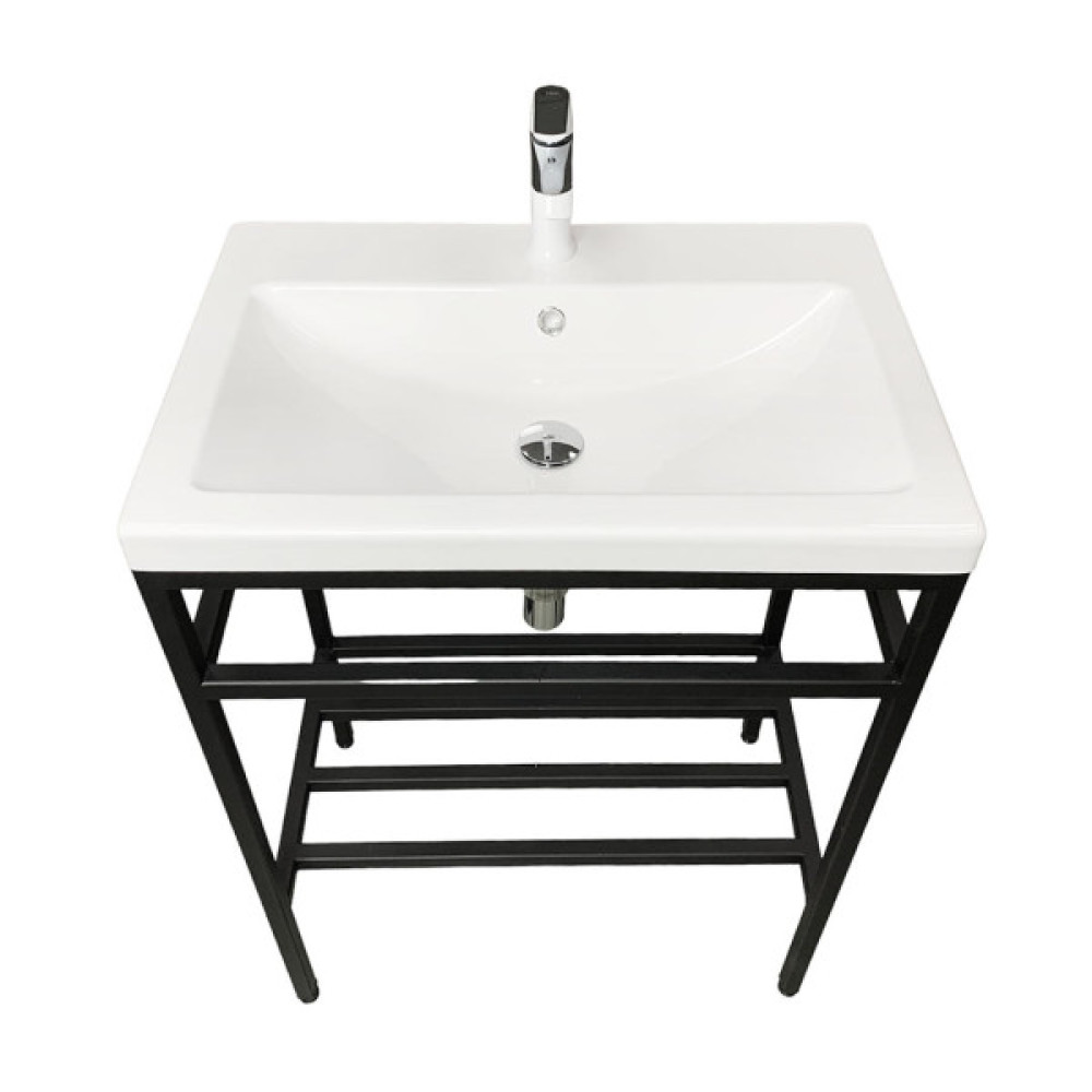 Раковина, умивальник Adamant CERS, штучний камінь, прямокут., з отвором для змішувача, з отвором для переливу, 595x450x158мм, накладний, білий