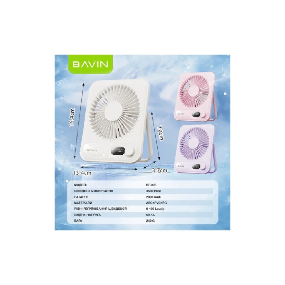 Вентилятор BAVIN BF-006 Ultra-Thin FUN 3500RPM Violet (BF-006 VL)