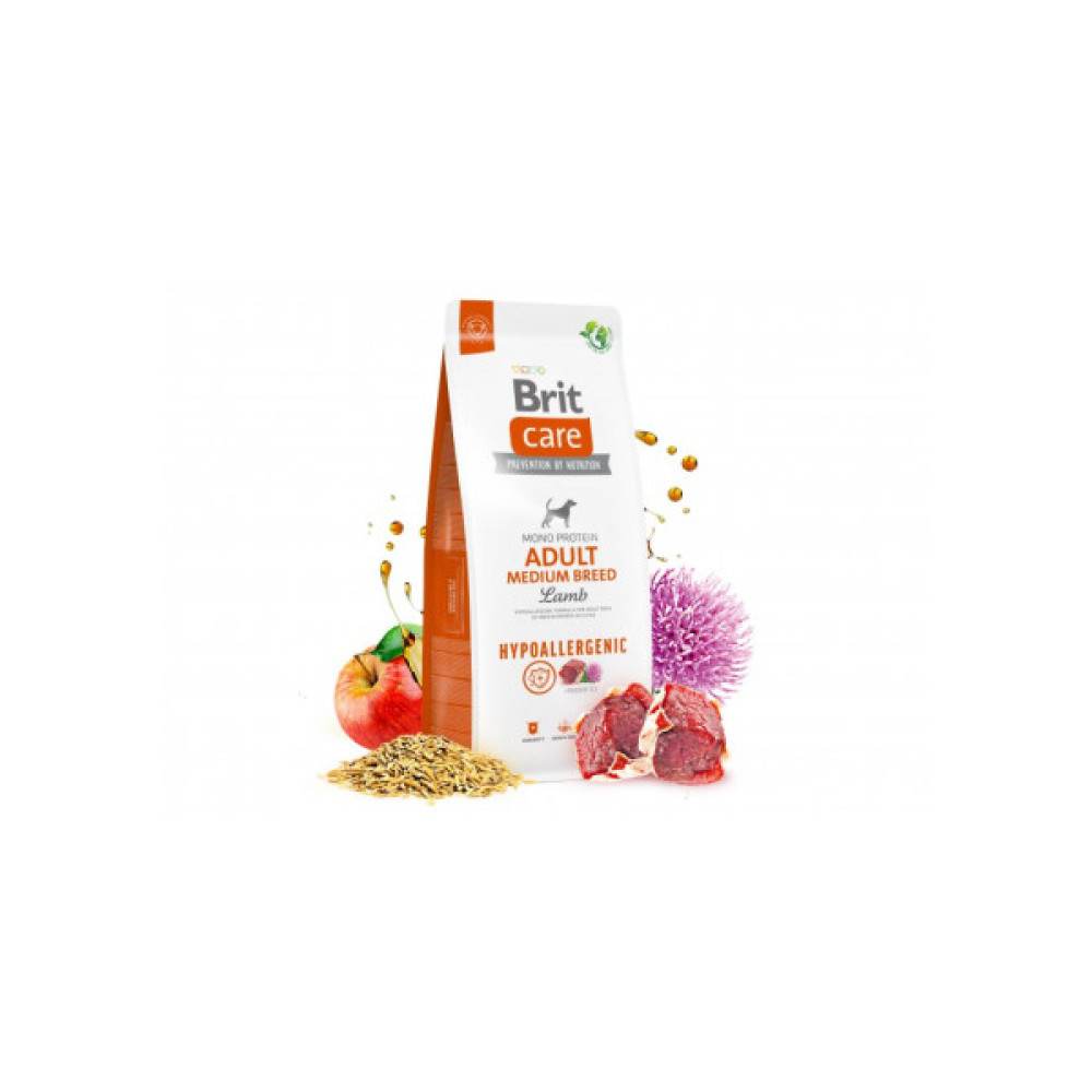 Сухий корм для собак Brit Care Dog Hypoallergenic Adult Medium Breed гіпоалергенний з ягням 3 кг (8595602559022)